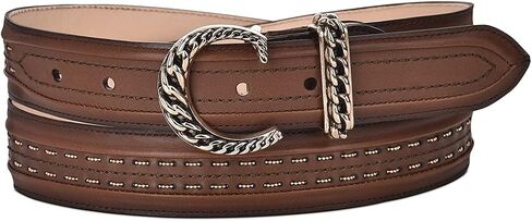 Cuadra women's casual belt in genuine leather with handwoven details brown in Saudi Arabia