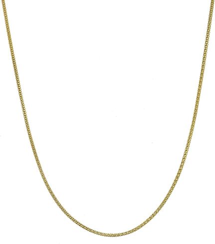 قلادة بلينغ فور يور باك من الذهب عيار 18 قيراط والفضة الاسترليني 1.6 ملم من سلسلة الفشار الإيطالية 14 بوصة - 36 بوصة in Kuwait