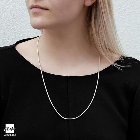 أمبرتا 925 الفضة الاسترليني 1.9 ملم سلسلة الأفعى قلادة أنماط مختلفة in Kuwait