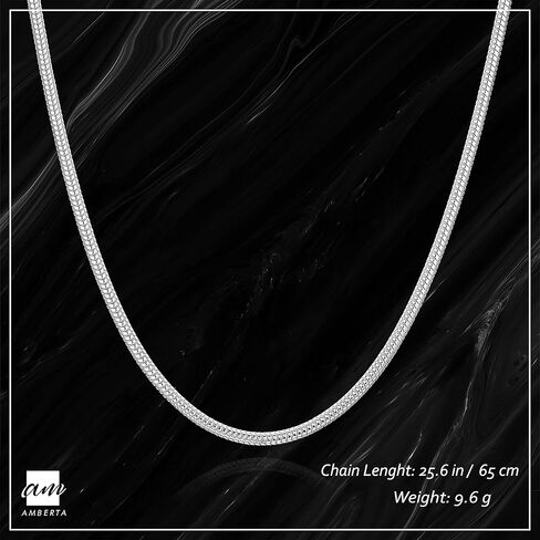 أمبرتا 925 الفضة الاسترليني 1.9 ملم سلسلة الأفعى قلادة أنماط مختلفة in Kuwait