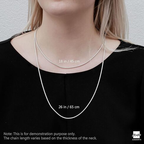 أمبرتا 925 الفضة الاسترليني 1.9 ملم سلسلة الأفعى قلادة أنماط مختلفة in Kuwait