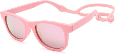 Baby Sunglasses with Strap Polarized Bendable Flexible Infant Sunglasses for Toddlers Newborns 0-24 Months in Saudi Arabia