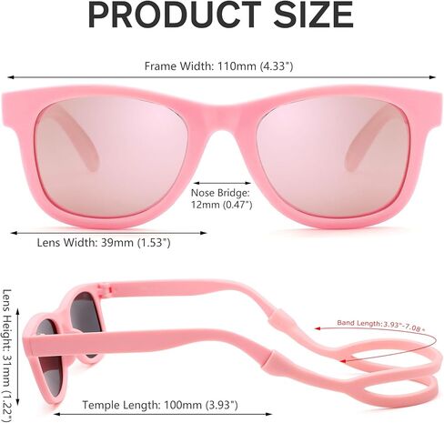 Baby Sunglasses with Strap Polarized Bendable Flexible Infant Sunglasses for Toddlers Newborns 0-24 Months in Saudi Arabia
