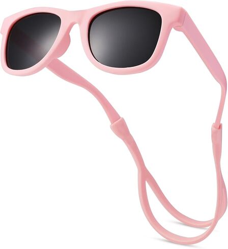 Baby Sunglasses with Strap Polarized Bendable Flexible Infant Sunglasses for Toddlers Newborns 0-24 Months in Saudi Arabia