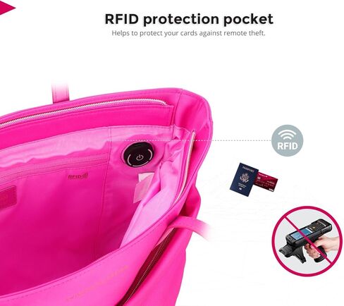 حقيبة يد نسائية من سويس ديزاين كاتي روز ان جي، حقيبة يد داخلية بإضاءة LED بمقبض علوي أنيق للسفر والعمل in Kuwait