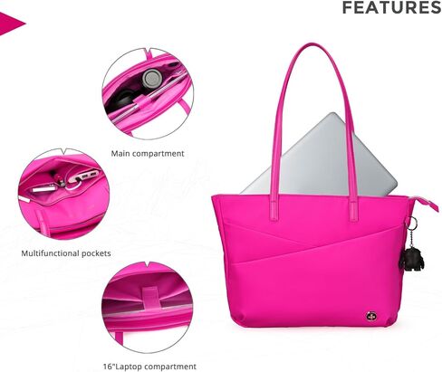 حقيبة يد نسائية من سويس ديزاين كاتي روز ان جي، حقيبة يد داخلية بإضاءة LED بمقبض علوي أنيق للسفر والعمل in Kuwait