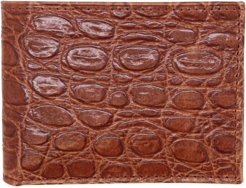 محفظة كونياك من الجلد الطبيعي - طباعة التمساح - حجب RFID - المصنع الأمريكي مباشرة - طي فاتورة نحيفة - صنع في الولايات المتحدة الأمريكية FBA1122 in Kuwait