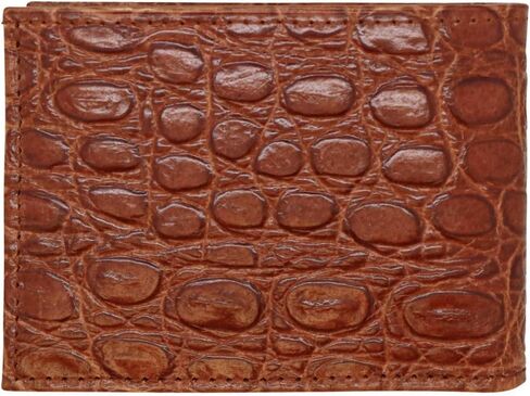 محفظة كونياك من الجلد الطبيعي - طباعة التمساح - حجب RFID - المصنع الأمريكي مباشرة - طي فاتورة نحيفة - صنع في الولايات المتحدة الأمريكية FBA1122 in Kuwait