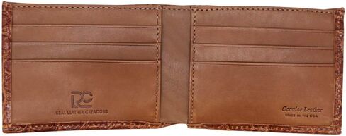 محفظة كونياك من الجلد الطبيعي - طباعة التمساح - حجب RFID - المصنع الأمريكي مباشرة - طي فاتورة نحيفة - صنع في الولايات المتحدة الأمريكية FBA1122 in Kuwait