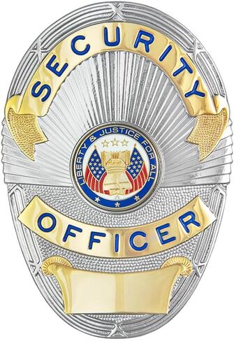 Hero's Pride Security Officer Badge, LAPD Style Enameled & Plated, 5PC Pin Catch Design, Standard Issue Badge Size in Saudi Arabia