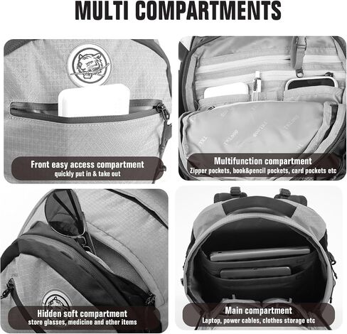 TKLoop Casual Laptop Backpack For for Men and Women 24L Backpack Daypack with Wash Bag and Rainproof Cover for Work,Daily use,College,Travel,Commuter Business Black in Saudi Arabia