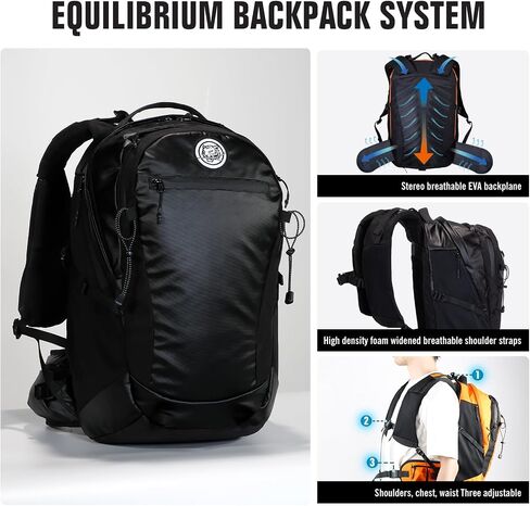 TKLoop Casual Laptop Backpack For for Men and Women 24L Backpack Daypack with Wash Bag and Rainproof Cover for Work,Daily use,College,Travel,Commuter Business Black in Saudi Arabia