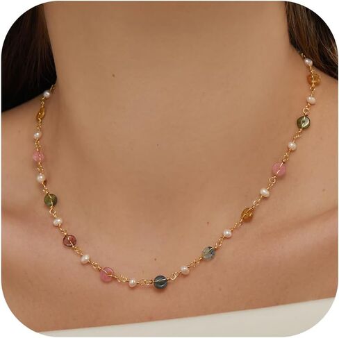Freshwater Pearl Donut Birthstone Choker Necklace for Women in Saudi Arabia