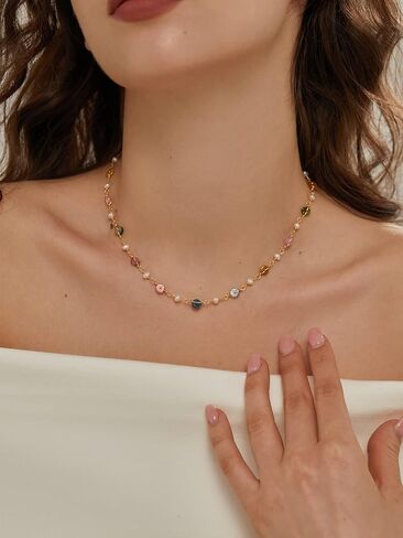 Freshwater Pearl Donut Birthstone Choker Necklace for Women in Saudi Arabia