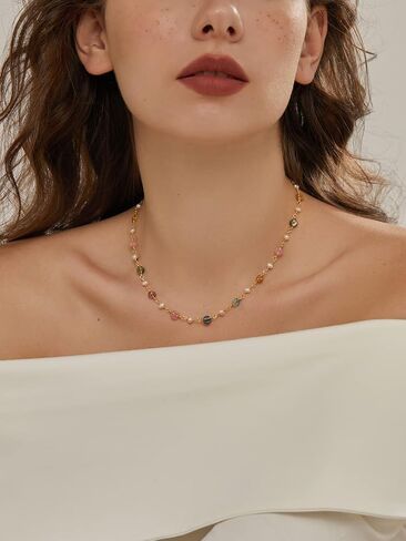 Freshwater Pearl Donut Birthstone Choker Necklace for Women in Saudi Arabia