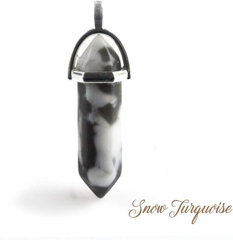 Anglacesmade Bullet Shape Gemstone Choker Necklace Hexagonal Pointed Reiki Chakra Pendant Leather Necklace Bohemian Jewelry for Women and Girls in Kuwait