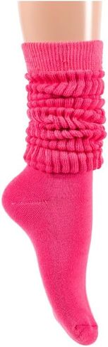 جوارب نسائية من فيدوسا بلون احمر وردي من الثمانينيات، جوارب طويلة للغاية وثقيلة حتى الركبة، جوارب سكرانشي سميكة مقاس 9 الى 10، جوارب رياضية للنساء in Kuwait