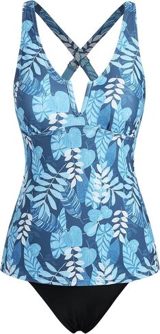 ZAFUL 2024 بِدل السباحة للنساء Tankini البطن تحكم المايوه ثوب السباحة قطعتين ملابس السباحة انقسام الرقبة لباس سباحة in Saudi Arabia