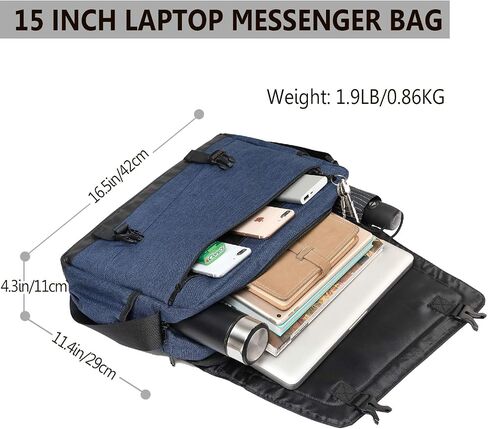 Messenger Bag for Men, Lightweight Water Resistant 15.6 In Laptop Bag Business Office Satchel Shoulder Bag in Saudi Arabia
