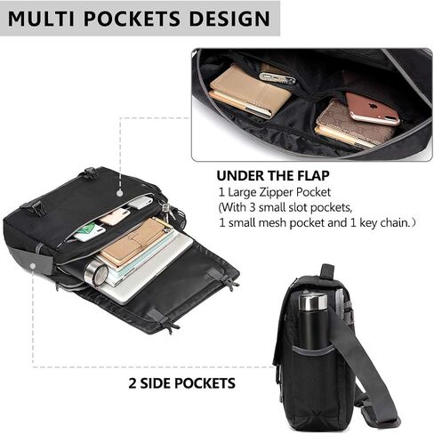 Messenger Bag for Men, Lightweight Water Resistant 15.6 In Laptop Bag Business Office Satchel Shoulder Bag in Kuwait