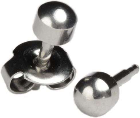 Ear Piercing Earrings Silver 3 Pairs of 4mm 16ga Thick Post Stainless Steel Shapes Studs Hypoallergenic in Saudi Arabia