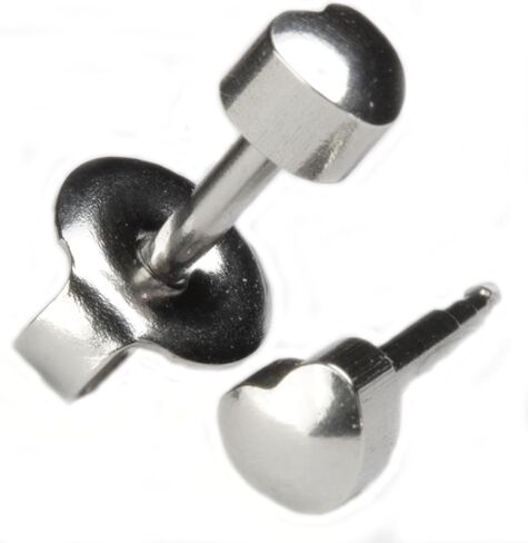 Ear Piercing Earrings Silver 3 Pairs of 4mm 16ga Thick Post Stainless Steel Shapes Studs Hypoallergenic in Saudi Arabia