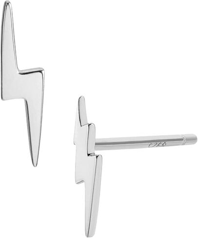 Lightning Bolt Earrings Gold in Sterling Silver 18K Plating Minimalist Small Thunder Bolt Studs in Kuwait