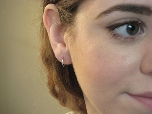 أقراط دائرية رفيعة لا نهاية لها من الذهب عيار 14 قيراط، 10-24 ملم (أنبوب 1 ملم) in Kuwait