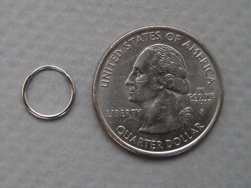 أقراط دائرية رفيعة لا نهاية لها من الذهب عيار 14 قيراط، 10-24 ملم (أنبوب 1 ملم) in Kuwait