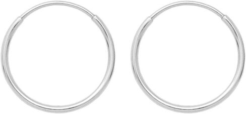 14K Gold Thin Continuous Endless Hoop Earrings, 10-24mm (1mm Tube) in Kuwait