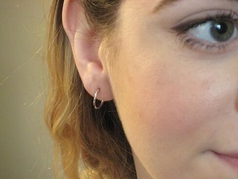 14K Gold Thin Continuous Endless Hoop Earrings, 10-24mm (1mm Tube) in Kuwait