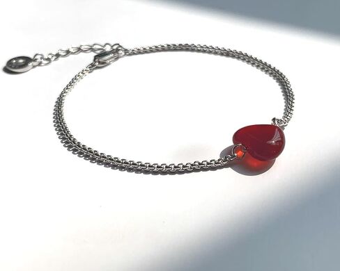 Natural Carnelian Heart Adjustable Bracelet, My Soul Sister Friendship Best Friend Birthday Gifts for Sister from Sister in Saudi Arabia