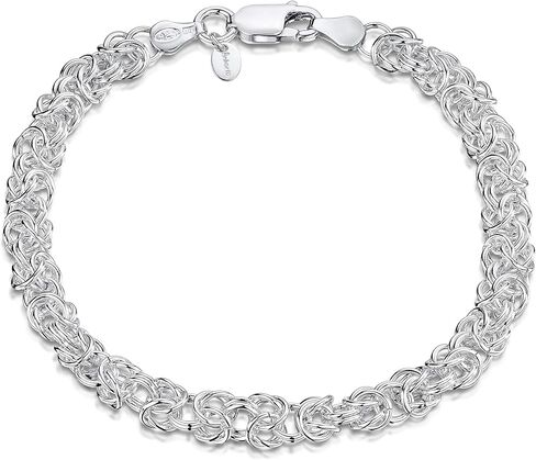 سوار سلسلة بيزنطية من الفضة الإسترليني عيار 925 للجنسين من أمبرتا in Kuwait