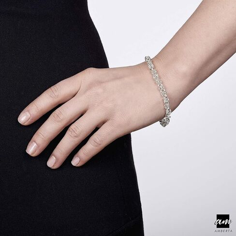 سوار سلسلة بيزنطية من الفضة الإسترليني عيار 925 للجنسين من أمبرتا in Kuwait