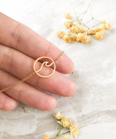 Altitude Boutique سوار بسيط لموجة المحيط لركوب الأمواج وسيرفر البحر ودائرة هاواي مجوهرات الشاطئ (ذهبي، فضي) in Kuwait