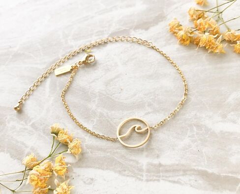 Altitude Boutique سوار بسيط لموجة المحيط لركوب الأمواج وسيرفر البحر ودائرة هاواي مجوهرات الشاطئ (ذهبي، فضي) in Kuwait