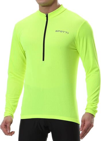 Men's Cycling Bike Jersey Long Sleeve with 3 Rear Pockets - Moisture Wicking, Breathable, Quick Dry Biking Shirt in Kuwait
