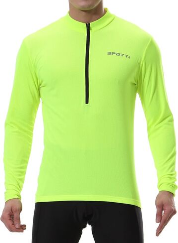 Men's Cycling Bike Jersey Long Sleeve with 3 Rear Pockets - Moisture Wicking, Breathable, Quick Dry Biking Shirt in Kuwait