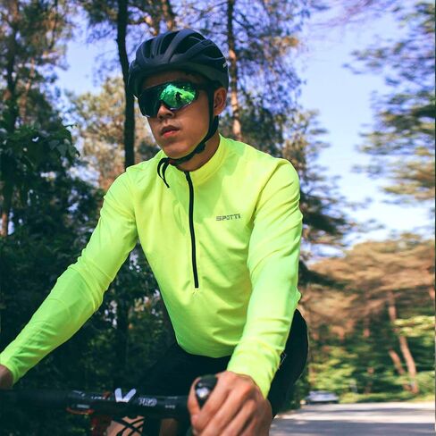 Men's Cycling Bike Jersey Long Sleeve with 3 Rear Pockets - Moisture Wicking, Breathable, Quick Dry Biking Shirt in Kuwait