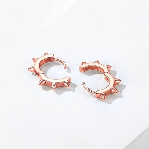 ChicSilver 925 Sterling Silver Cubic Zirconia Small Huggie Hoop Earrings for Women, Diameter 10MM, Silver/Gold/Rose Gold in Kuwait