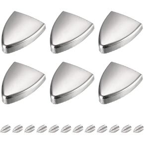 uxcell 6Pcs Zipper Tail Clip with Screws, 0.87'' Metal Triangle Zipper Buckle Tails Stopper End Tips for Leather Craft DIY Decoration Black
