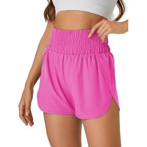Women's Running Shorts 2 in 1 High Waisted Workout Shorts with Liner Shorts Pocket