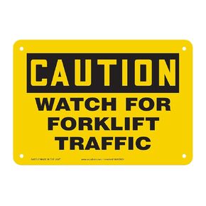 Accuform "Caution Watch for Forklift Traffic" Safety Sign, Plastic, 7 x 10 Inches (MVHR631VP)