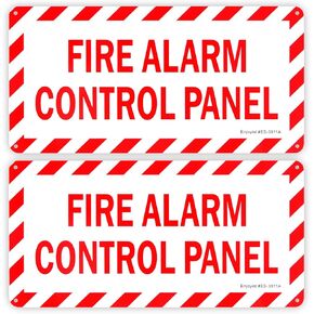 2-Pack Fire Alarm Control Panel Sign， 12"x 6" .04" Aluminum Reflective Sign Rust Free Aluminum-UV Protected and Weatherproof