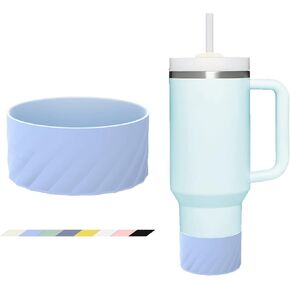 حذاء سيليكون لزجاجة المياه من السيليكون لـ 12oz - 40oz Hydroflask وملحقات أكواب ستانلي، غطاء سفلي مضاد للانزلاق خالٍ من BPA