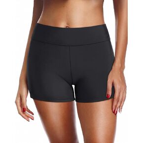 Zmart Women's 3" High Waisted Swim Shorts Full Coverage Swimsuit Bottoms Bathing Suit Boy Shorts