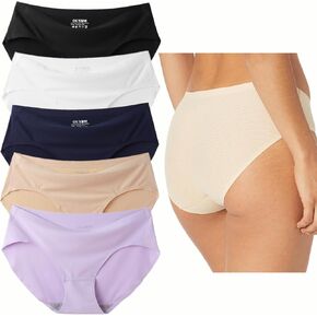 OUXBM Womens Underwear High Waist Briefs Seamless Panties for Legging Machine Wash No Show Invisibles Hipster