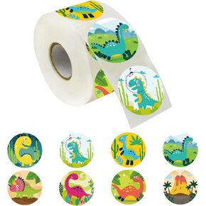 600 Dinosaur Stickers, 1.5" Teacher Rewards Stickers for School and Home Motivating Toddlers, 8 Designs