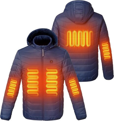Heated Jacket, ANTARCTICA Lightweight Heating Jackets with 5V/3A Power Bank, 5 Areas Heating Winter Coat for Men and Women in Saudi Arabia