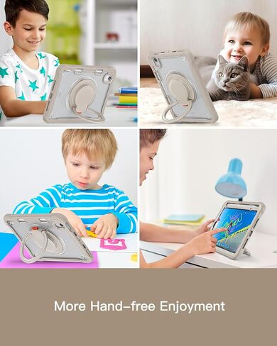 BRAECN iPad Mini 6 Case,Cover for Kids 8.3 inch 2021 iPad Mini 6th Gen, Shockproof Dropproof Rugged Protective Case with Pen Holder Carrying Shoulder Strap Ring, 360 Rotating Stand, Lavender Grey in Saudi Arabia